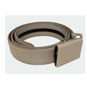Falari Automatic Ratchet Belt Size Medium Adjustable Buckle Gray Leather Strap